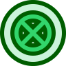 green circle X