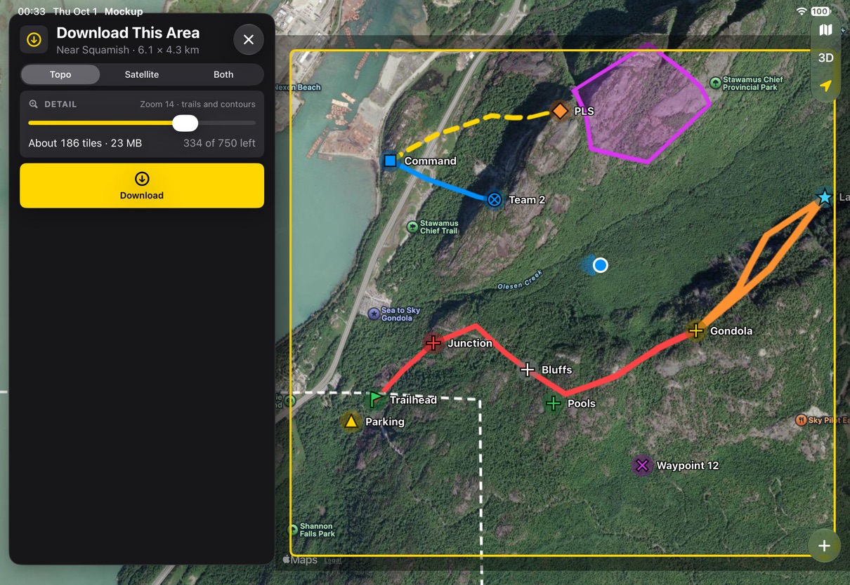 iPad: picking an area