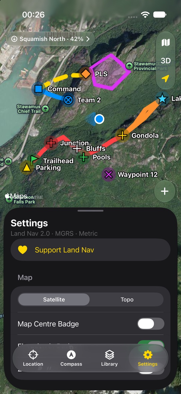 Downloading, a badge on the map