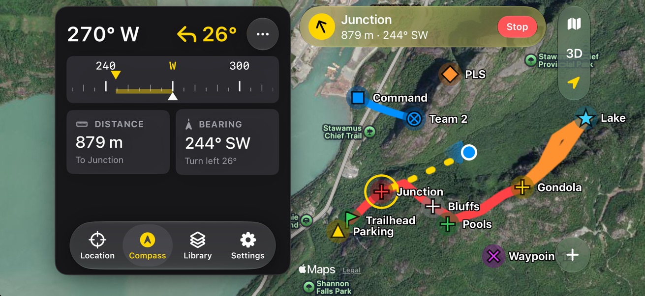Landscape iPhone: compass keeps the tape
